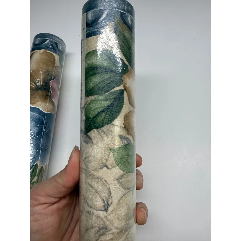Norwall Floral Wallpaper Border Blue Burgundy Gold 2 Rolls HB75712DC Lot 5A